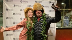 Anchorage International Film Festival Programmer James Hornsein, right, poses with festival director Ida Theresa Myklebost