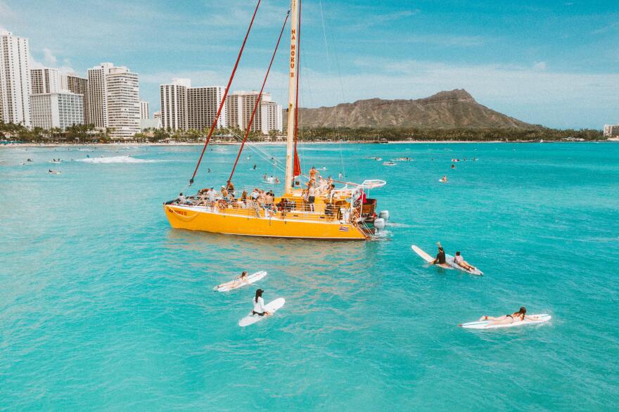 Boat off of Waikīkī