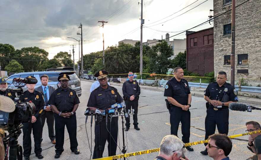 police at a press conference