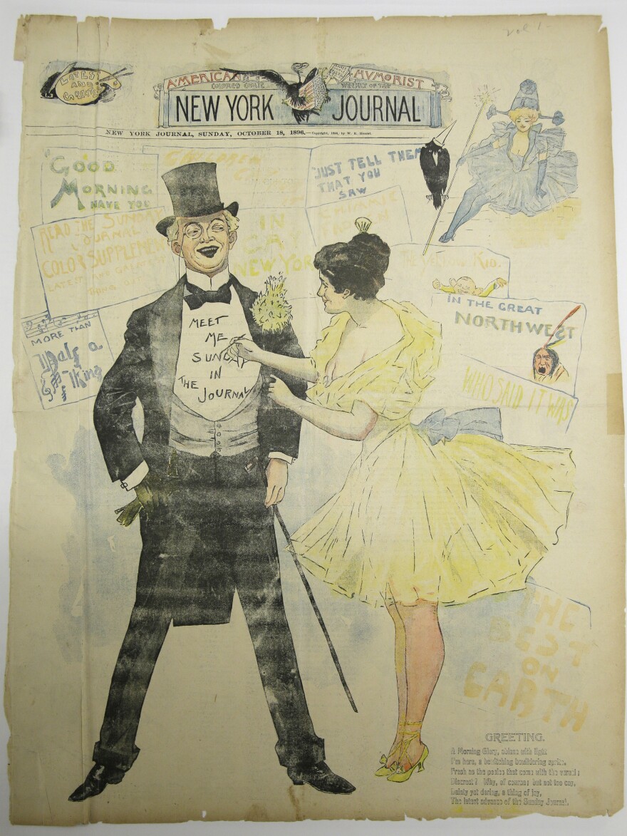The Oct. 18, 1896, cover of the <em>New York Journal</em> is one of millions of pages of material in the library's collection.
