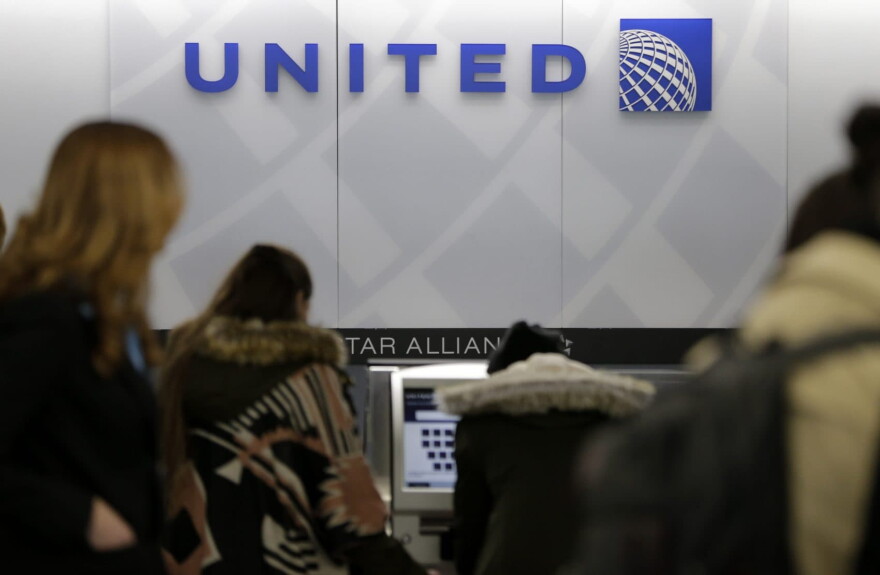 A United Airlines counter is seen at LaGuardia Airport in New York, Wednesday, March 15, 2017. (Seth Wenig/AP)