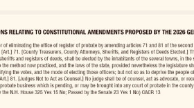 This question removing the register of probate will appear on the ballot statewide on Nov. 3. It requires 2/3rds of voters to pass.