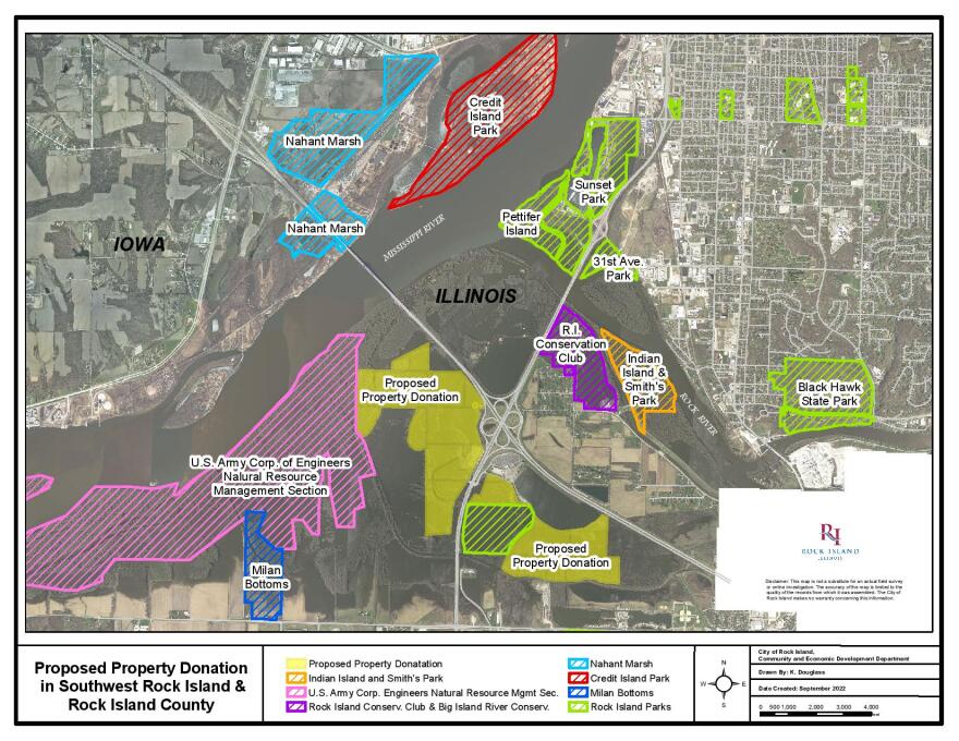 One map from the report about the proposed sale from the Rock Island City Council meeting agenda packet