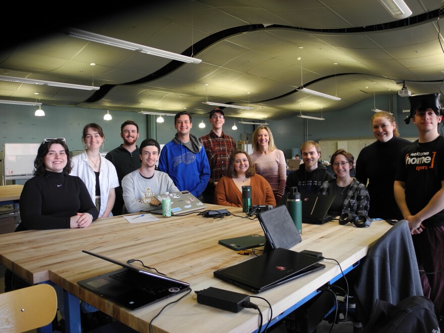 Students on the Gamification and Performance-Based Monitoring of Sensorimotor Training Activities project team prepare to travel to Johnson Space Center April 3-5 to demonstrate their astronaut training device prototype.