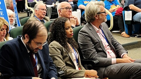 Hartford-area First Congressional District candidate Ruth Fortune at the district's Democratic convention in Manchester in May, 2026. Fortune fell short of the support needed to qualify for the primary at the convention, but she later got on the ballot by collecting signatures.