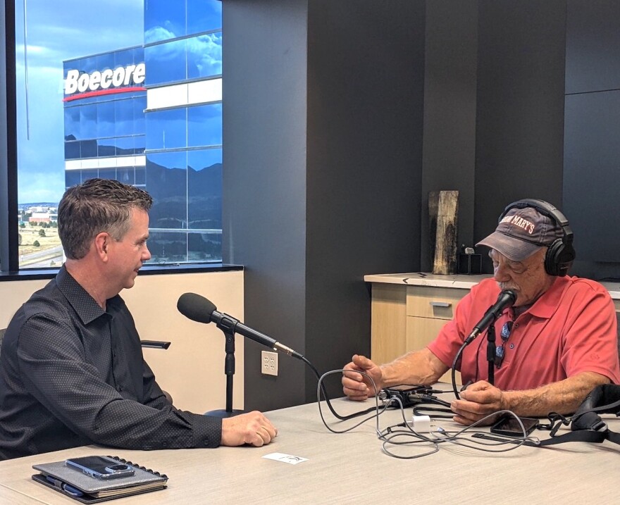 Boecore President Tom Dickson (left) with correspondent Tom Wilmer at corporate offices in Colorado Springs, Colorado