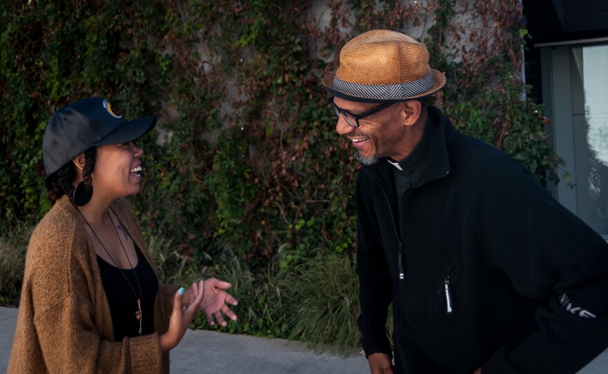 LaShell Eikerenkoetter and the Rev. Darryl Gray find much to admire about each other.