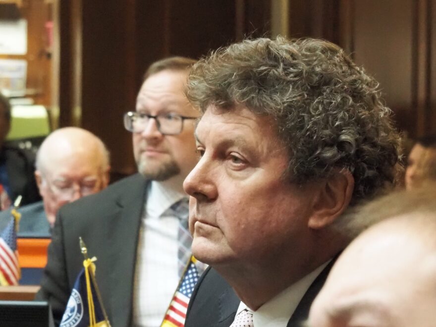 Rep. Jim Lucas, R-Seymour, listens to a bill on March 31, 2025.