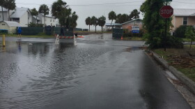 Tropical Storm Colin brings coastal flooding to Cedar Key as the storm nears landfall on Monday, June 6, 2016. (Matthew Brannon/WUFT News)