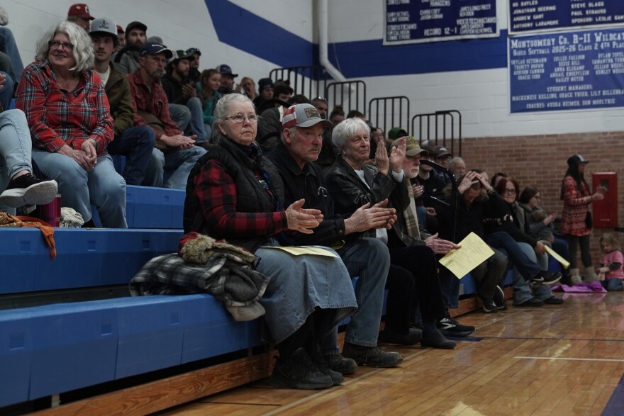 Residents gather for a town hall meeting on Jan. 30, 2026, at the Montgomery County High School Gymnasium in Montgomery County. Multiple community members shared their thoughts on the proposed site in Montgomery County.