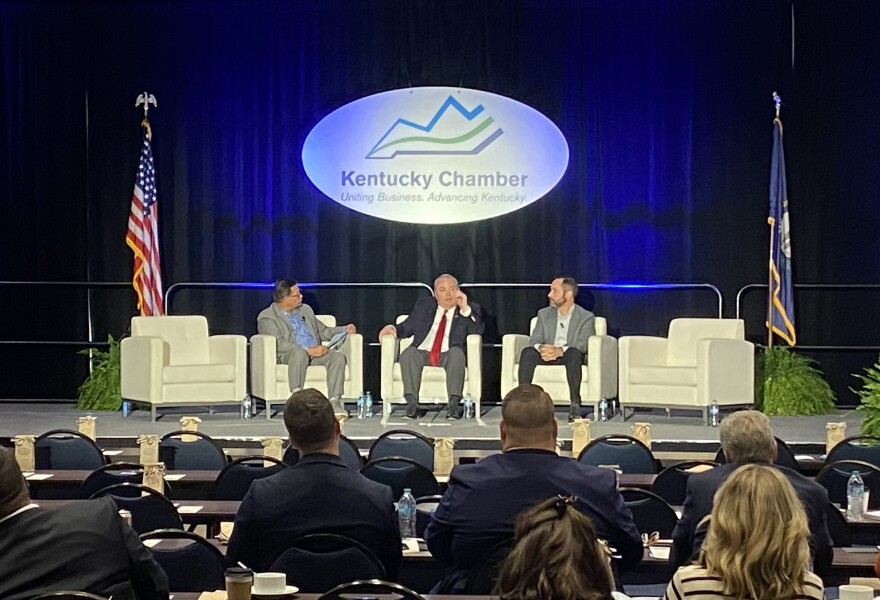 Rep. Jason Nemes and Sen. Chris McDaniel speak on the state budget they'll be crafting next legislative session at a Kentucky Chamber of Commerce event.