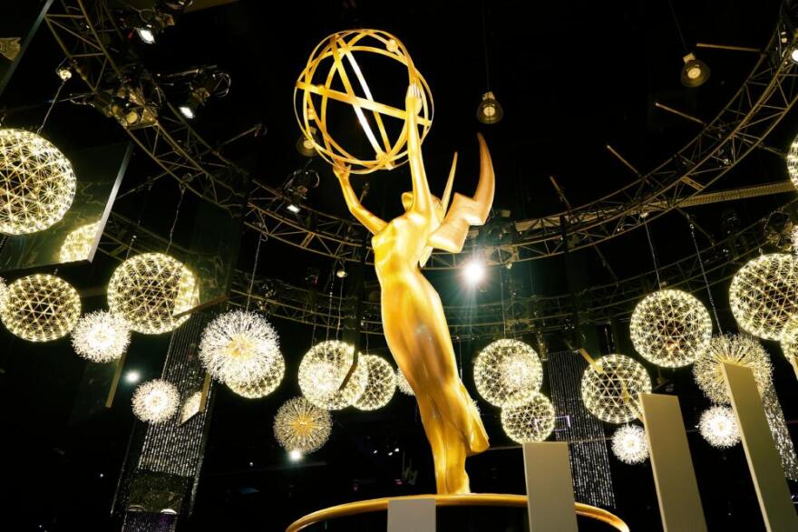 A view of the Emmy statue is seen during the 77th Primetime Emmys Press Preview. (Frazer Harrison/Getty Images)