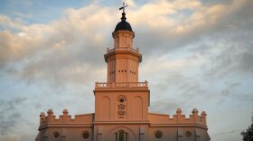 The St. George Utah Temple, seen here on Aug. 14, 2022, is the longest-operating temple of The Church of Jesus Christ of Latter-day Saints and the first constructed in Utah.