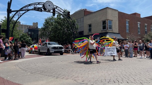 The River City Pride Parade makes its way down Main St. in Downtown Evansville, June 6, 2026