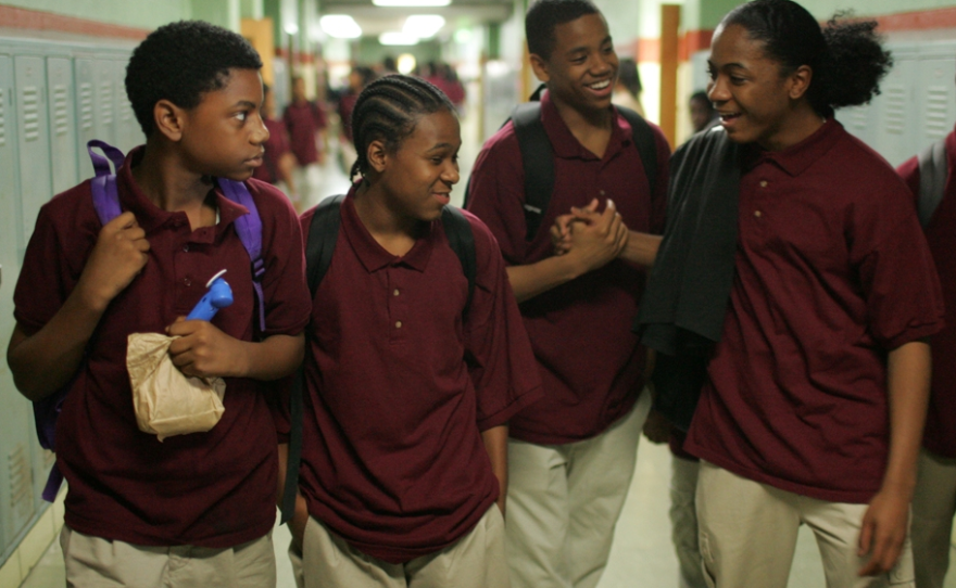 Actors Jermaine Crawford, Maestro Harrell, Tristan Wilds and Julito McCullum portray Baltimore students in the show's fourth season<em>.</em>