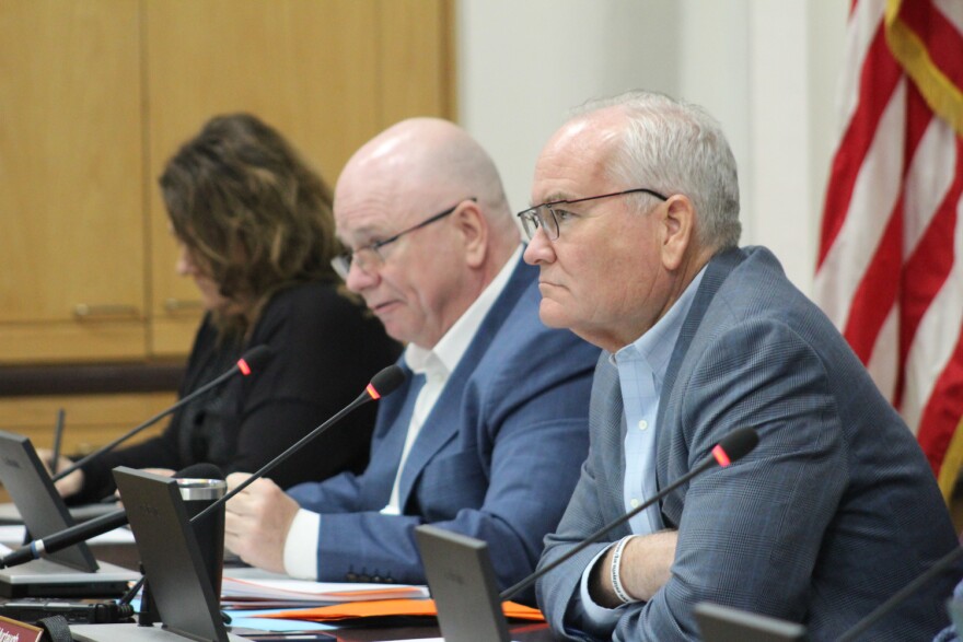 Tippecanoe County Commissioner Tom Murtaugh listens to public comment on the ordinance during last months meeting