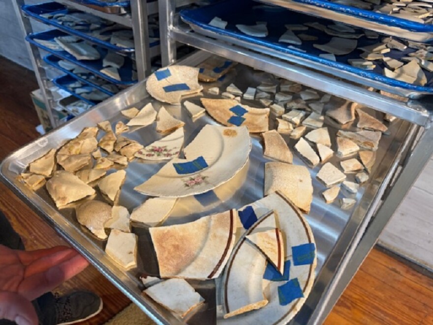 Every piece dug out is organized