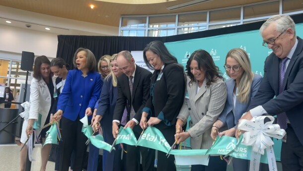 State Senator Lisa Blunt Rochester joins Nemours Children’s Hospital representatives for the ribbon cutting to the hospital's Maternal Fetal Health Institute in Wilmington.