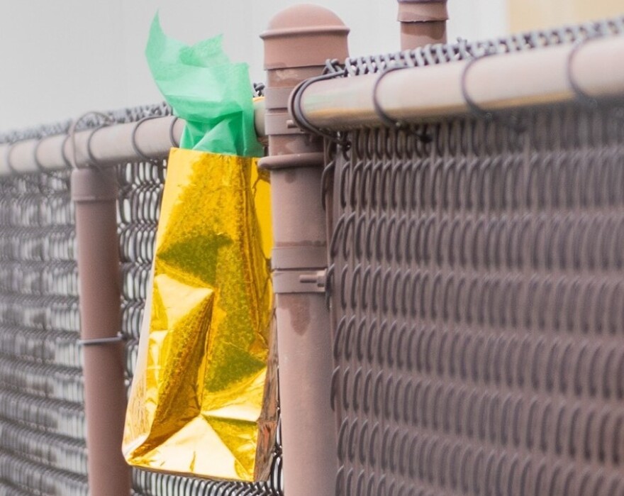 A gift bag left by anonymous donor "Pete" at the Easterseals Rehabilitation Center in Evansville, IN