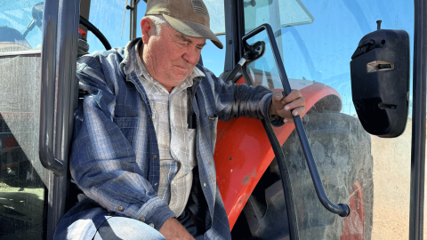 Martin Thompson said hay is in tight supply this year, and diesel prices aren't helping his ranch and farm on Sept. 29, 2026.