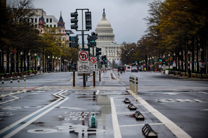 After weeks of social distancing, streets in Washington, D.C., and many other towns and cities are often empty. The pressure is growing to get society moving again.
