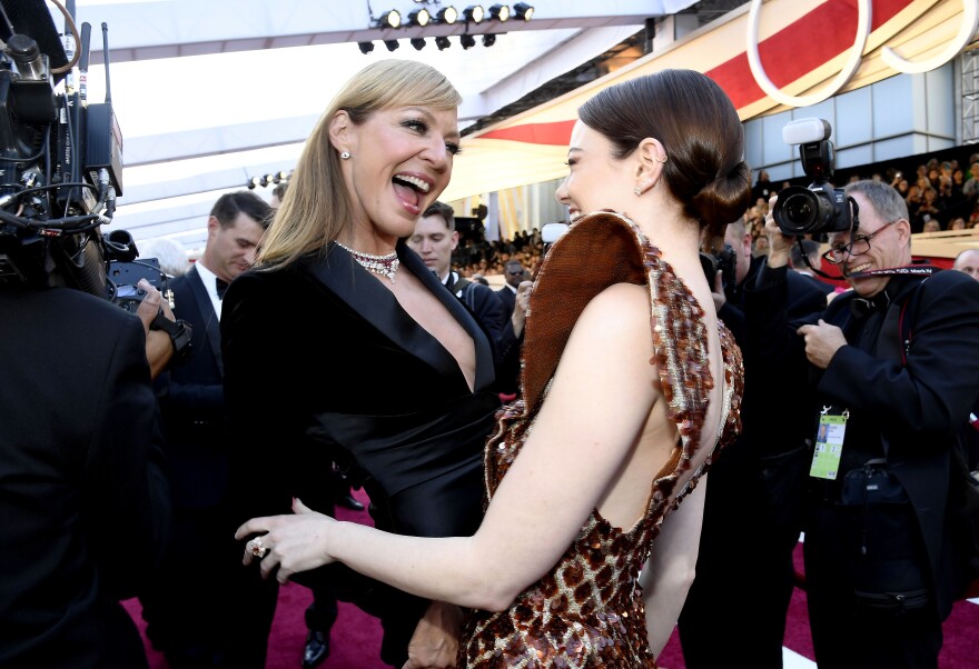 Allison Janney, left, and Emma Stone, right
