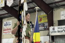 Whitney Gravelle, president of Bay Mills Indian Community executive council, speaks out against the proposed tunnel project at a public comment meeting held by the Army Corps of Engineers Sept. 9.