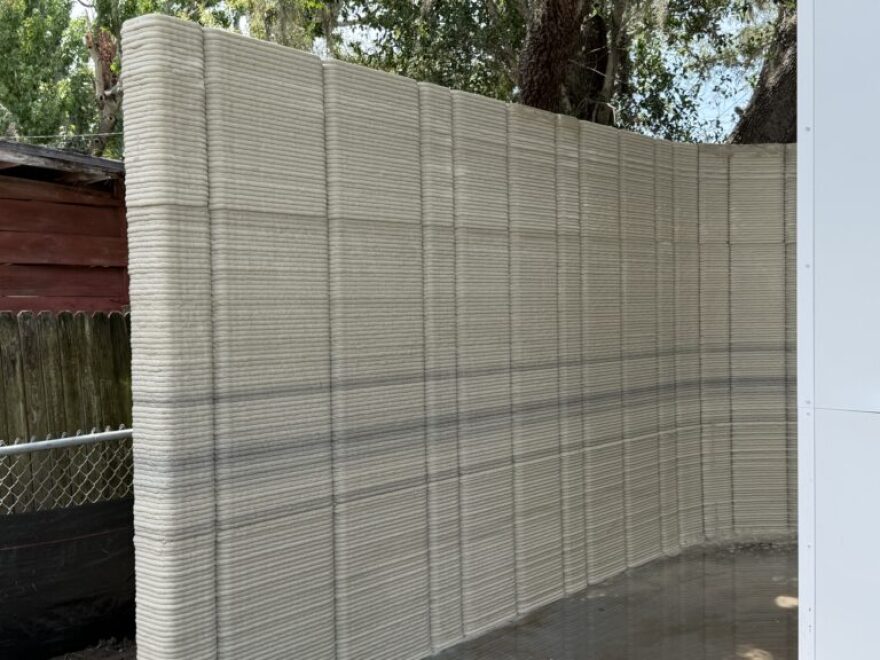 A 3D printed exterior wall outside 