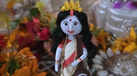 Scenes from Sandip's Saraswati Puja at home.