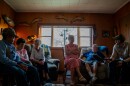 Residents share concerns about the impacts from Meta’s data center with Gulf States Newsroom public health reporter Drew Hawkins at a community meeting in Diane Cobb’s home in Holly Ridge, Louisiana, on Saturday, February 28, 2026.
