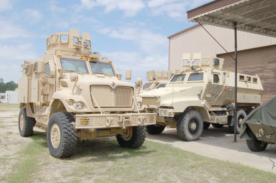 Mine Resistant Ambush Protected vehicles at Fort Benning, Ga., in 2013.
