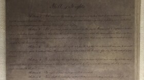 The Ohio Constitution, on display in the Statehouse Museum, was written in cursive.