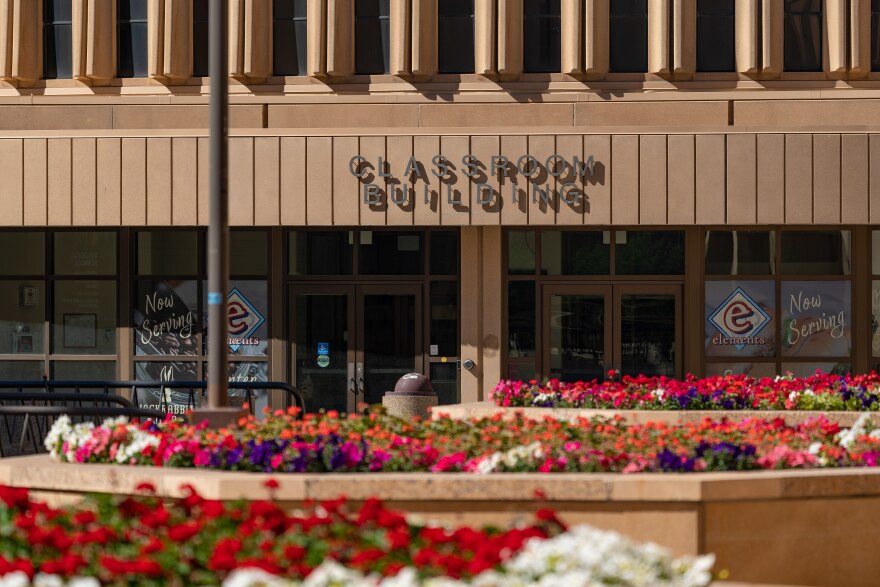 The Classroom Building at the University of Wyoming college campus in Laramie, Wyoming.