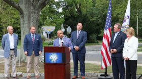 LITTLE SILVER, NJ – The Monmouth County Board of County Commissioners hosted a “Safe Streets for All in Monmouth County” press conference to emphasize the importance of pedestrian and traffic safety as the new school year approaches and encourage communities to take proactive steps to improve safety at the Point Road Elementary School on Thursday, Aug. 20. Commissioner Director Thomas A. Arnone praised Little Silver for their proactive approach to traffic safety.