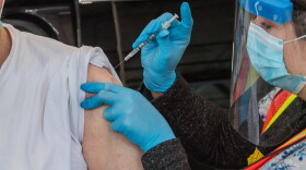 New York State COVID-19 drive-thru vaccination site at Plattsburgh International Airport