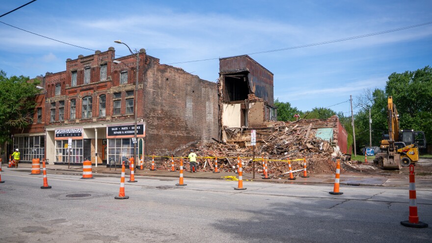 Cleveland took "emergency" action Wednesday to demolish part of the building that once housed Fridrich's Bicycle.
