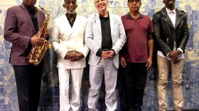 The Headhunters are (left to right) Donald Harrison, Bill Summers, Mike Clark, Chris Severin and Kyle Roussel.