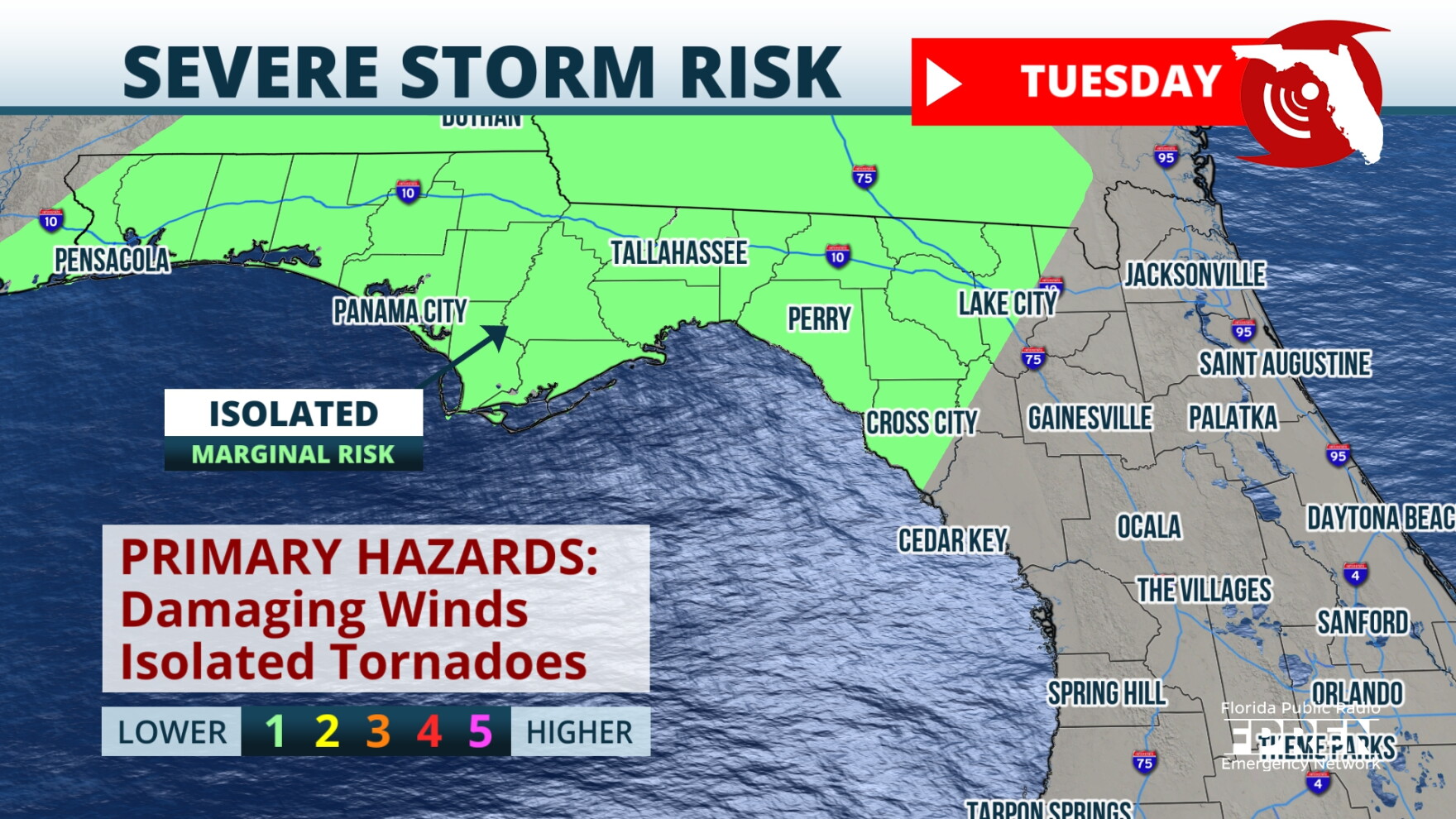 Severe storms with flooding risk across north Florida through Wednesday ...