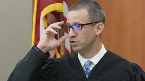 Third District Judge Judge Richard Mrazik looks on during a hearing for Kouri Richins, a Kamas mother of three who wrote a children's book about coping with grief after her husband's death and was later accused of fatally poisoning him Tuesday, Aug. 27, 2024, in Silver Summit.