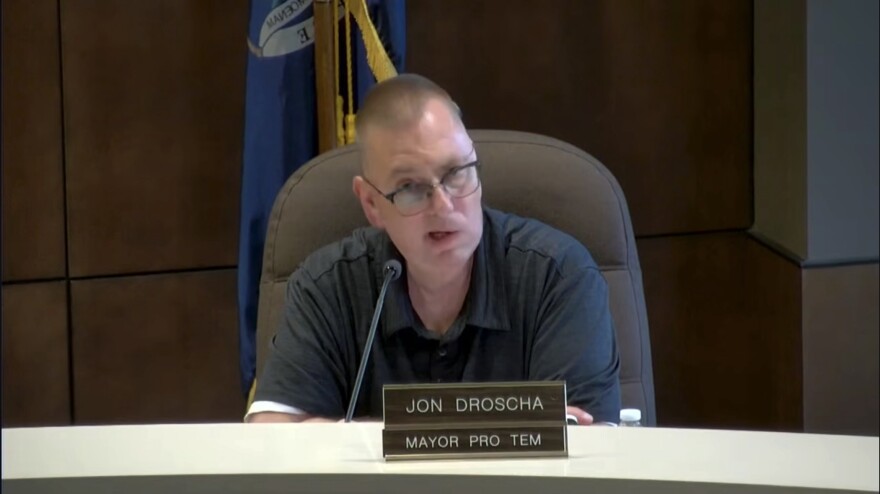 Mason Mayor Pro Tem Jon Droscha speaks during a City Council meeting on July 7, 2026.