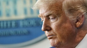 President Donald Trump arrives for a news conference at the White House, Friday, Aug. 14, 2020, in Washington. (Patrick Semansky/AP)