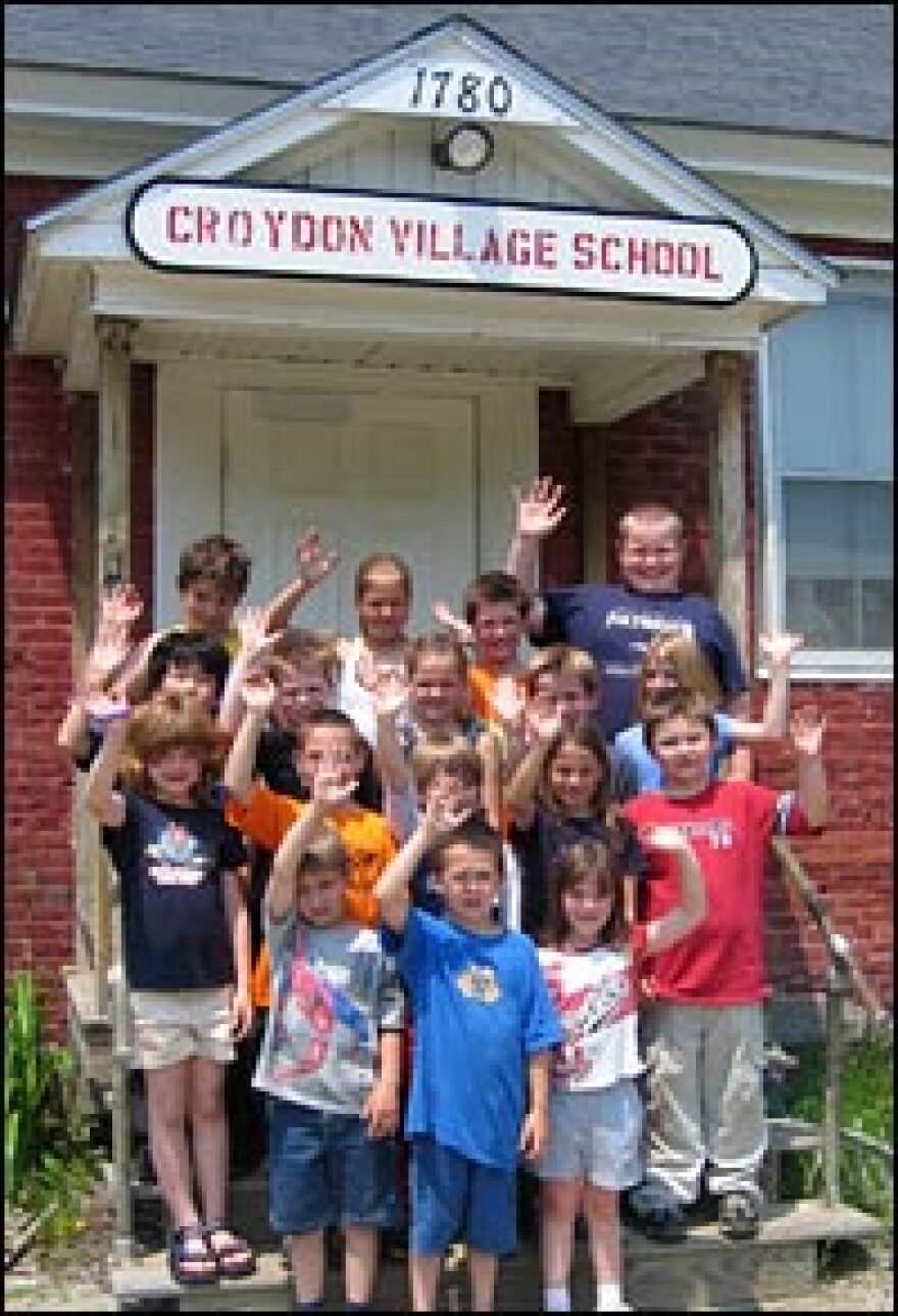 The first, second and third graders of Croydon school, spring 2005.