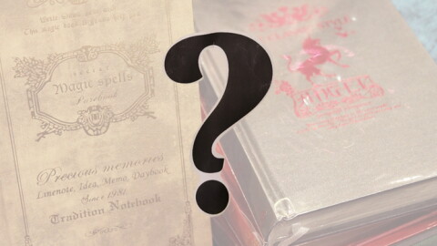 Cover of two old books; question mark in the foreground