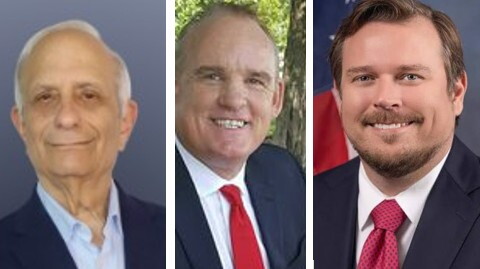 Candidates for the State Senate District 22 seat, from left, Lew Wasserman, Martin Hyde, James Buchanan.