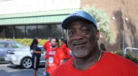 Desmond Meade at the Orange County Supervisor of Elections office in Orlando. Photo: Matthew Peddie, WMFE