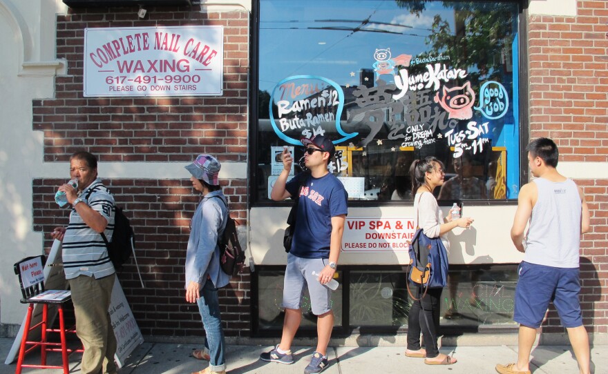 Chef Tsuyoshi Nishioka says waiting in line for ramen builds anticipation in his customers.