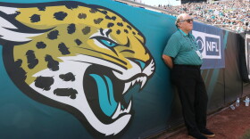 Pictured: Jaguars President Mark Lamping watches from the end zone during an Oct. 13 home game against the New Orlean Saints at TIAA Bank Field.