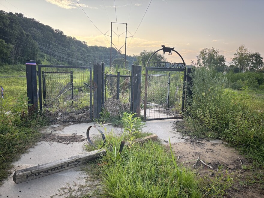 The former site of the French Broad River Dog Park.
