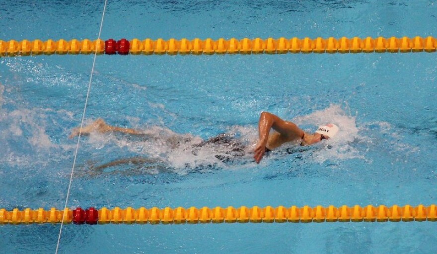 Katie Ledecky swimming at the 2012 Olympic Games in London