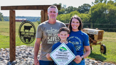 Landowners Tyler and Meghan Forrest said they wanted to conserve the property to ensure their son Luke and future generations could enjoy it.